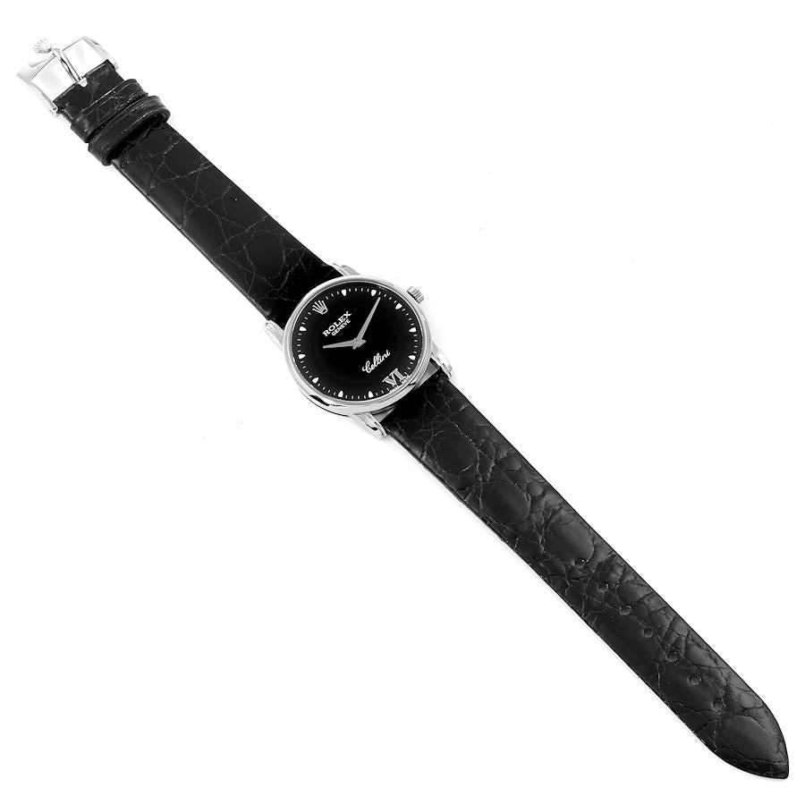 Rolex Cellini Classic 18 Karat White Gold Black Dial Men’s Watch 5116 Box  5