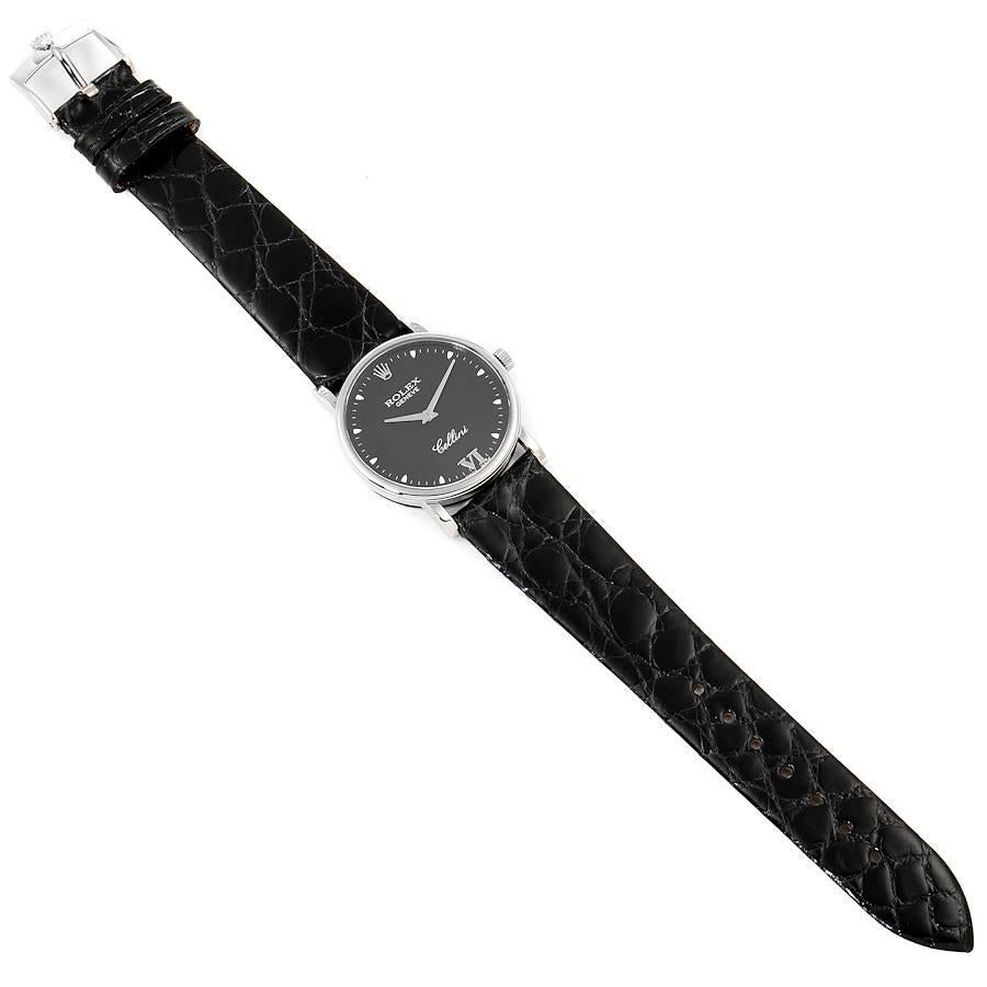 Rolex Cellini Classic 18 Karat White Gold Black Dial Unisex Watch 5115 3