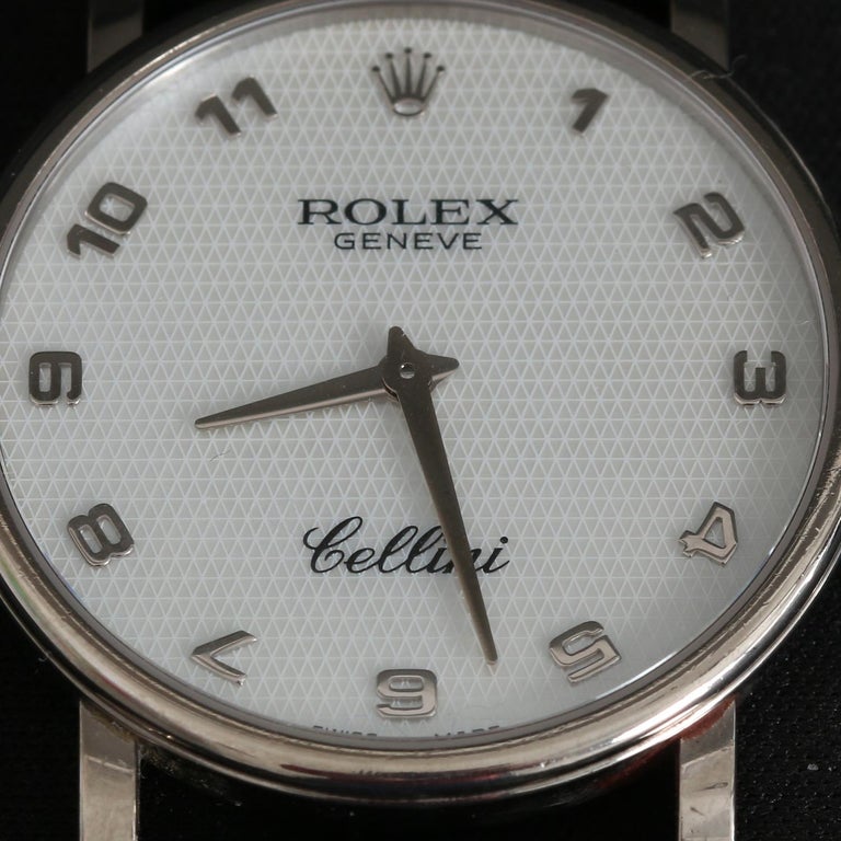 Rolex Cellini Classic 18k White Gold Men's Watch 5115/9 In Excellent Condition For Sale In Dallas, TX