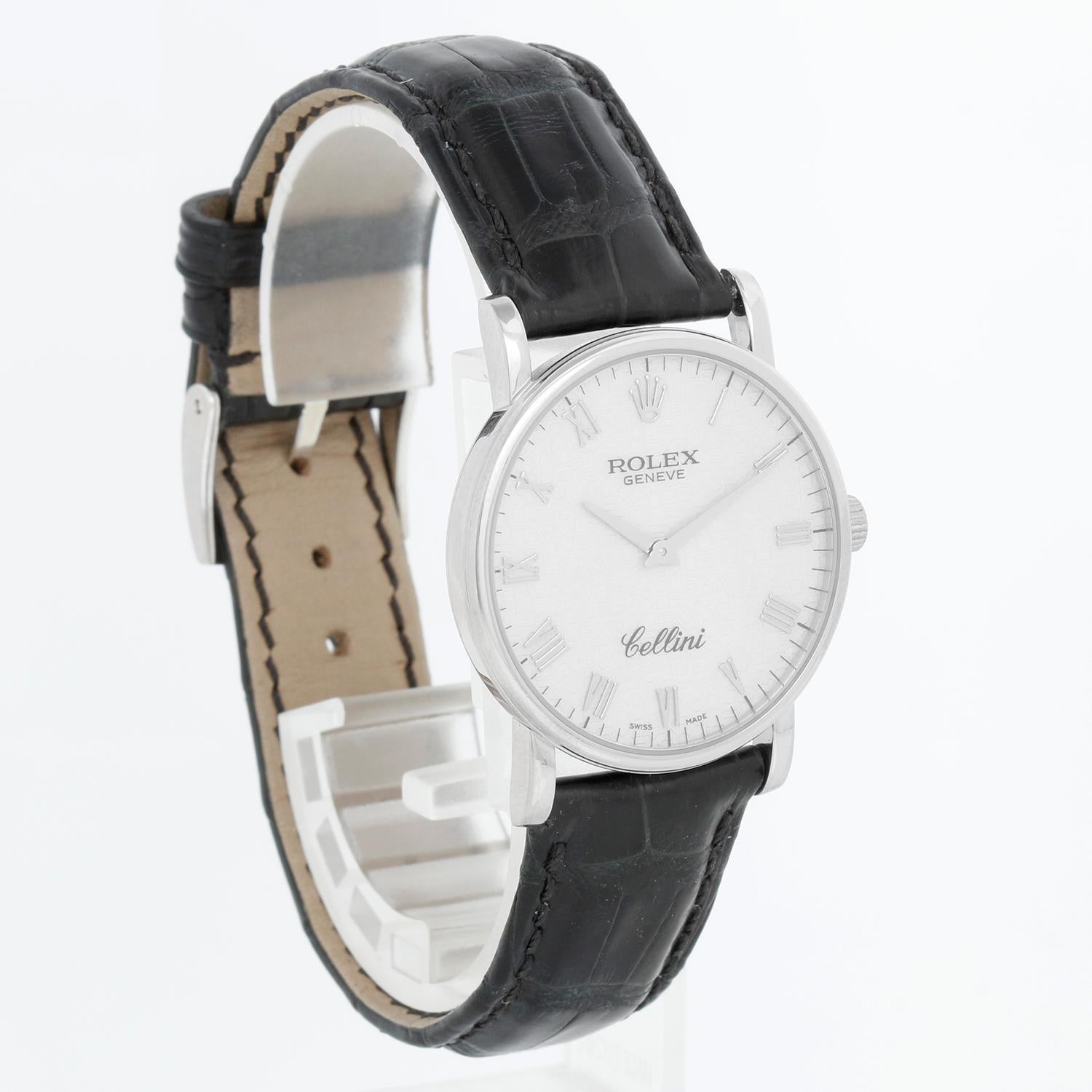 Montre homme Rolex Cellini Classic en or blanc 18 carats 5115/9 Excellent état - En vente à Dallas, TX