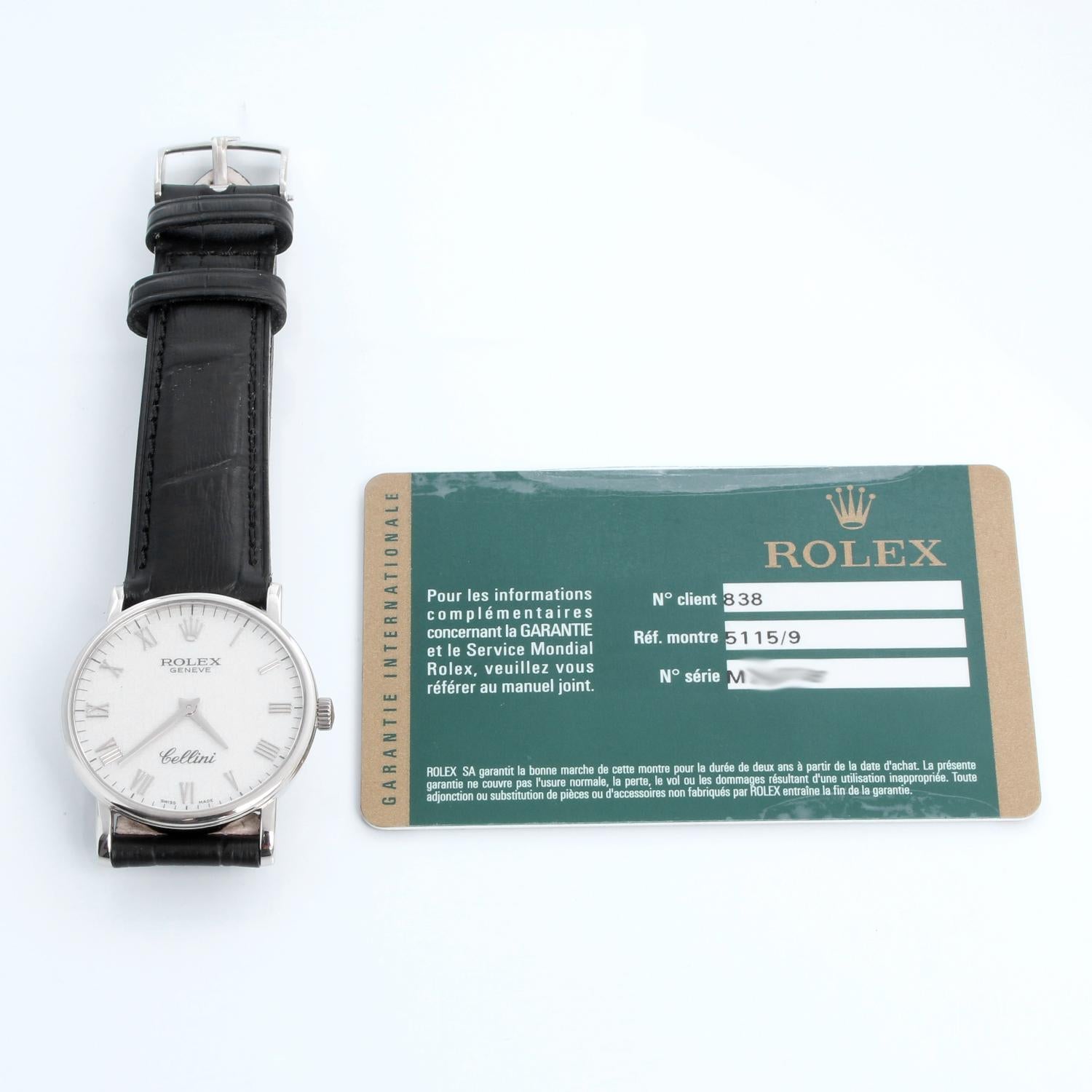 Rolex Cellini Classic 18k White Gold Men's Watch 5115/9 1