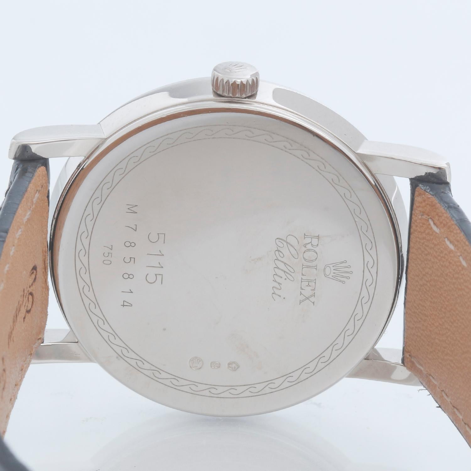 Rolex Cellini Classic 18k White Gold Men's Watch 5115/9 In Excellent Condition In Dallas, TX