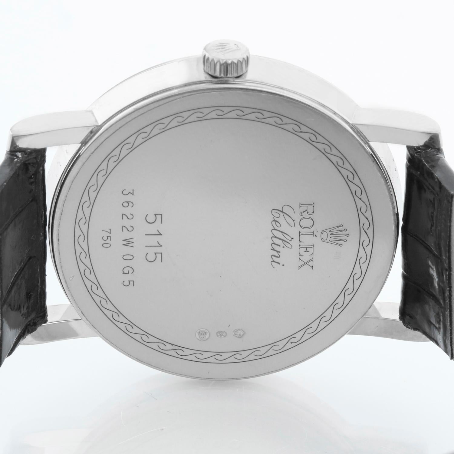Rolex Cellini Classic 18k White Gold Men's Watch 5115 In Excellent Condition For Sale In Dallas, TX