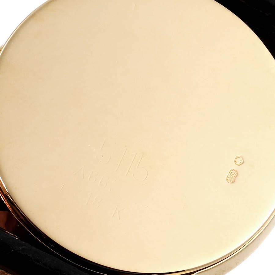 Rolex Cellini Classic 18 Karat Yellow Gold Black Dial Unisex Watch 5115 For Sale 2