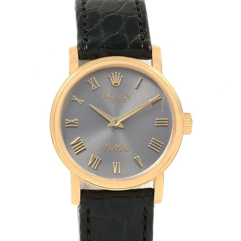 Rolex Cellini Classic 18 Karat Yellow Gold Ladies Watch 6110 Box Card For Sale At 1stdibs