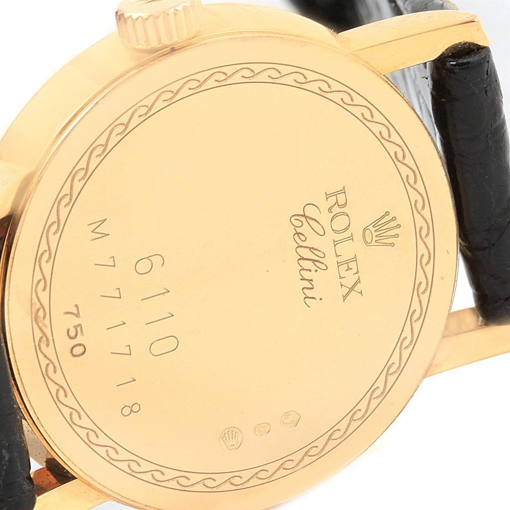 Women's Rolex Cellini Classic 18 Karat Yellow Gold Ladies Watch 6110 Box Card