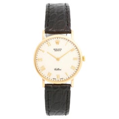 Rolex Cellini Classic 18k Yellow Gold Men's Watch 5112 White Roman Dial
