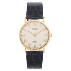 Rolex Cellini Klassische Herrenuhr aus 18 Karat Gelbgold mit weißem römischem Zifferblatt 5112