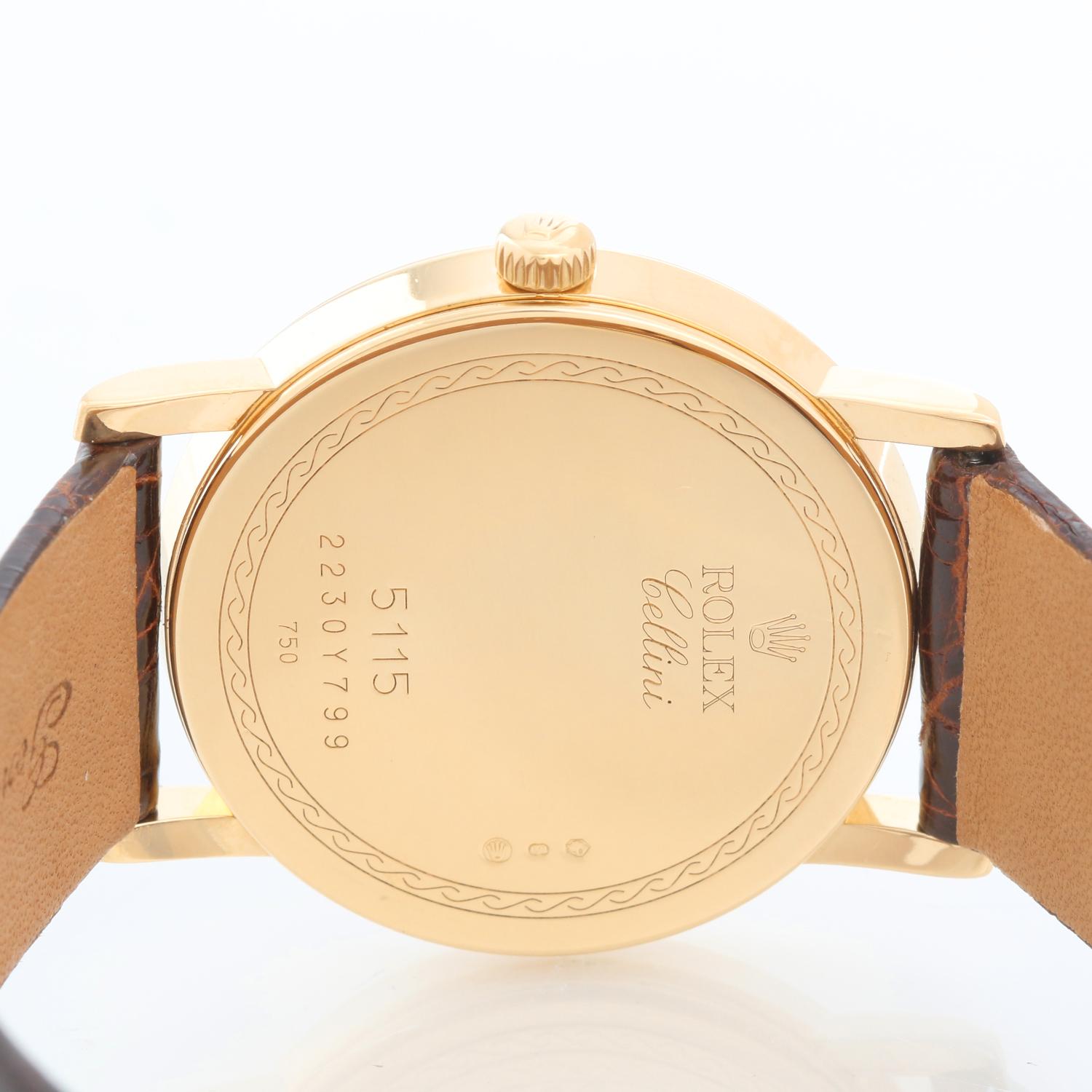 Rolex Cellini Classic 18k Yellow Gold Men's Watch 5115 #63062 In Excellent Condition In Dallas, TX