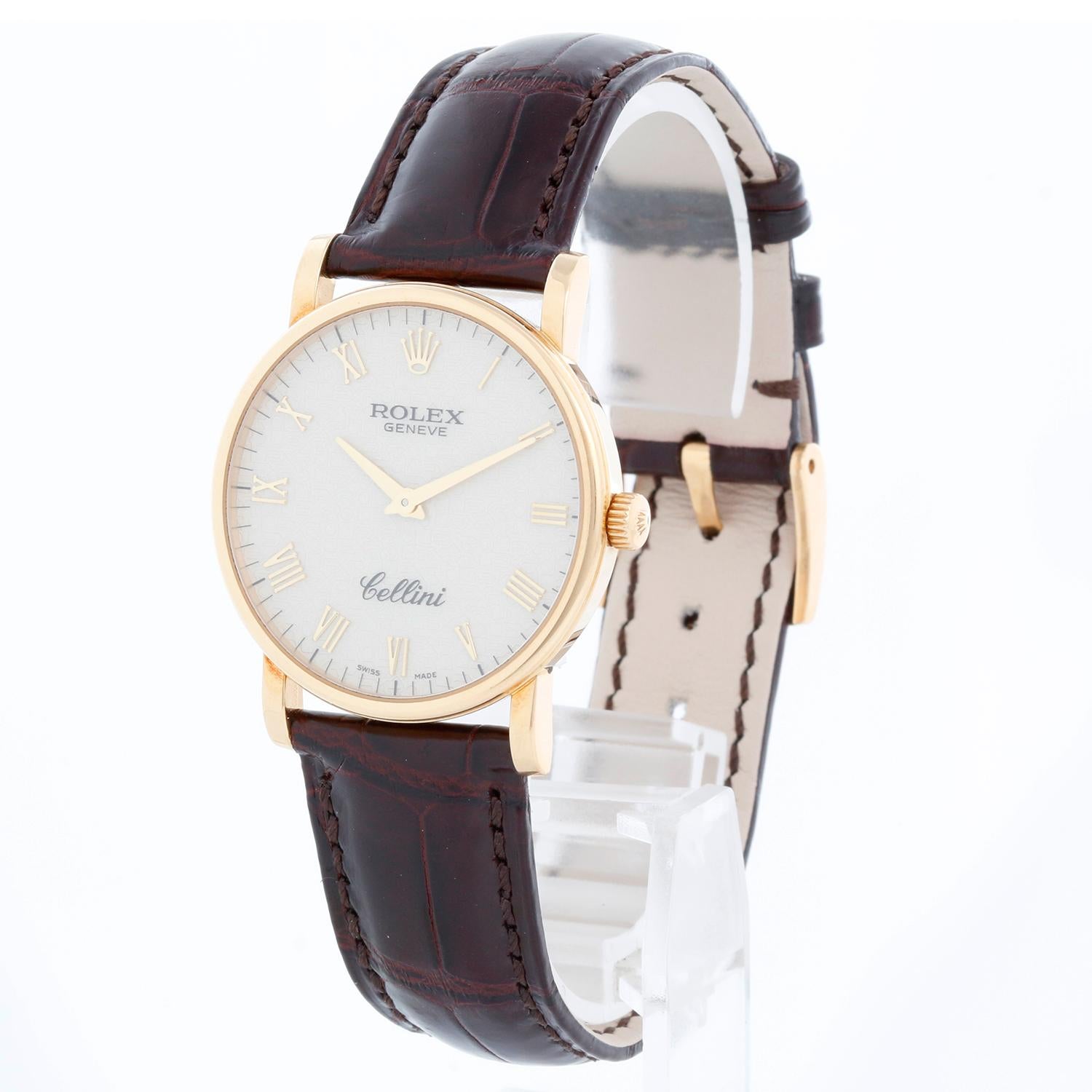 Rolex Cellini Classic 18k Yellow Gold Men's Watch 5115 In Excellent Condition For Sale In Dallas, TX