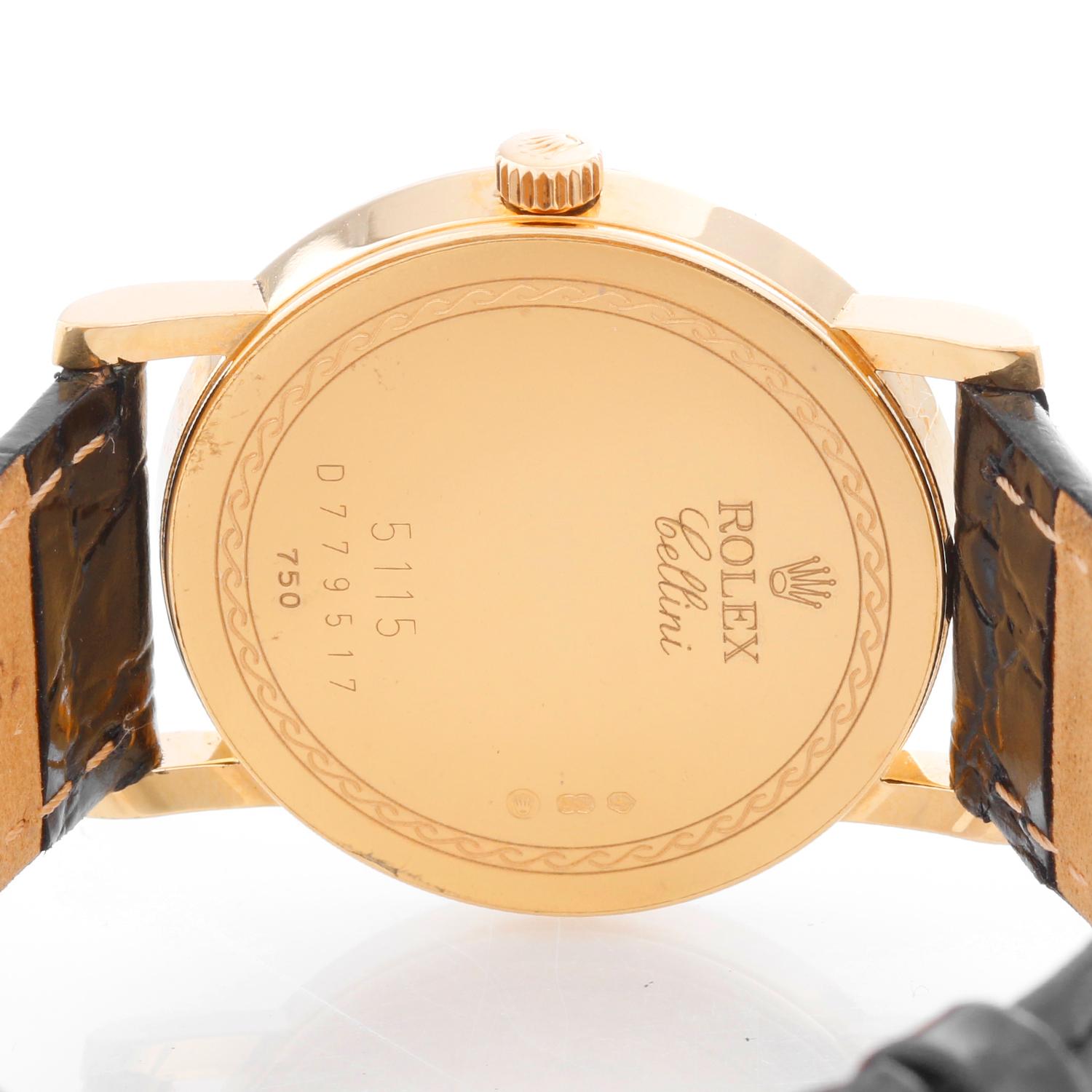 Rolex Cellini Classic 18 Karat Yellow Gold Men's Watch 5115 In Excellent Condition In Dallas, TX