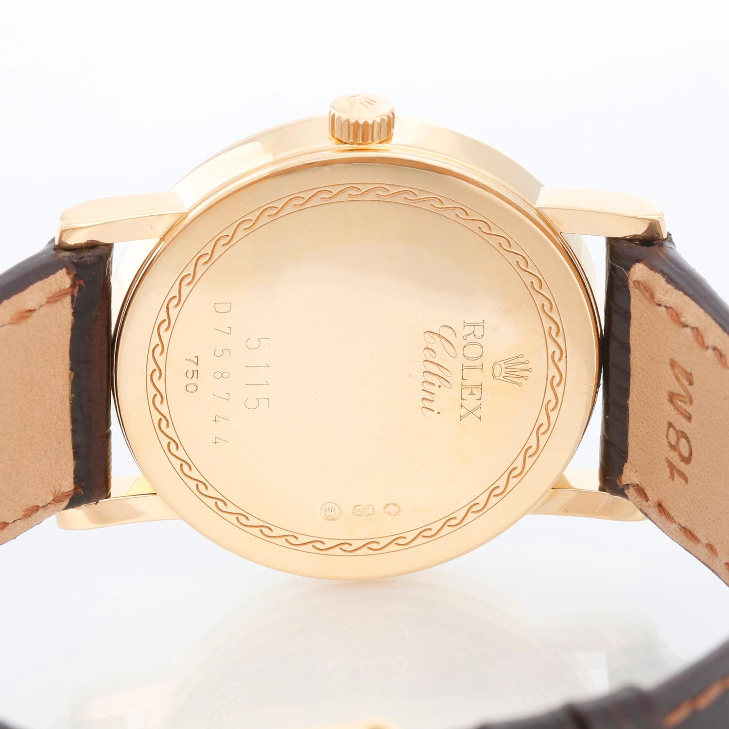 Rolex Cellini Classic 18k Yellow Gold Men's Watch 5115 In Excellent Condition In Dallas, TX