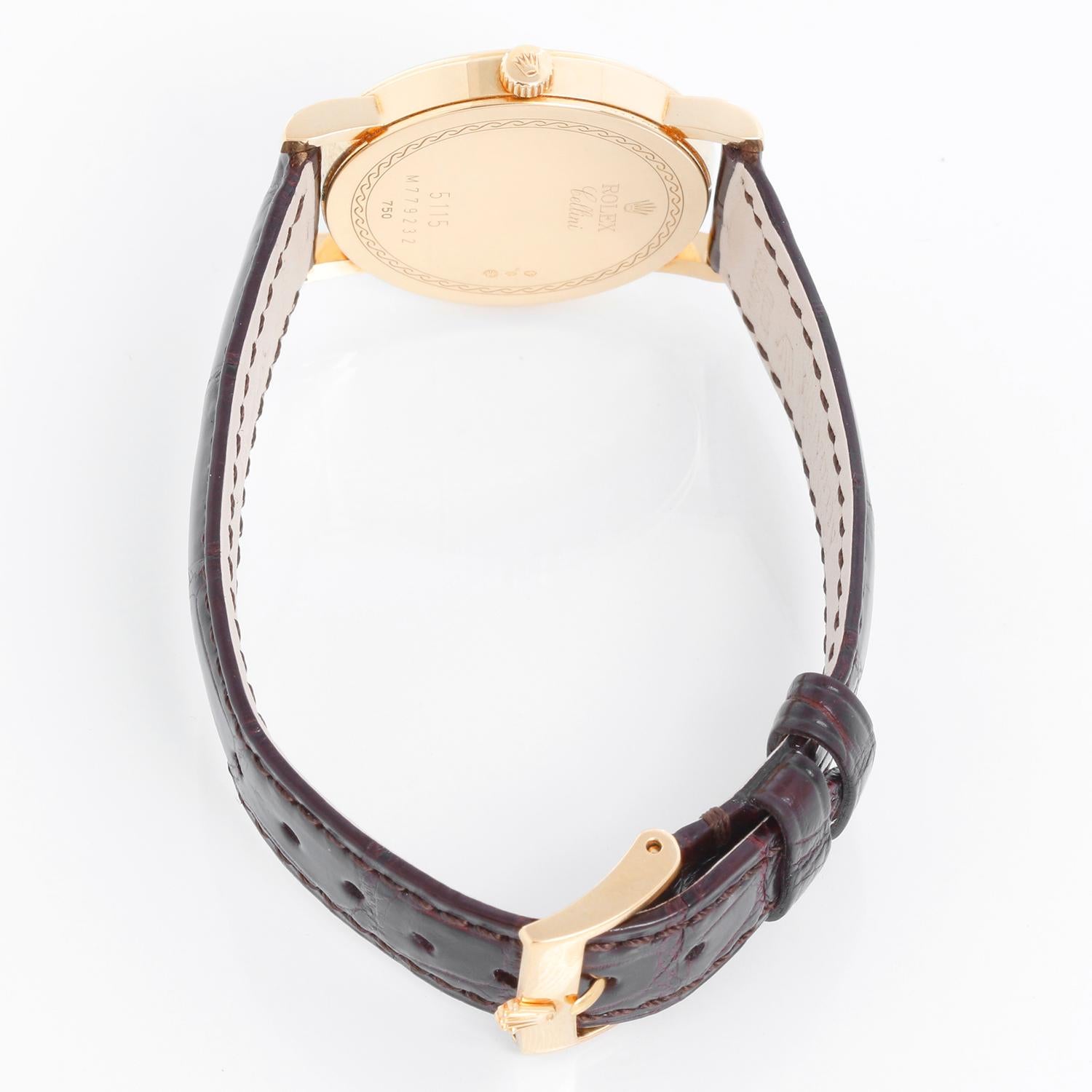 Rolex Cellini Classic 18k Yellow Gold Men's Watch 5115 For Sale 3