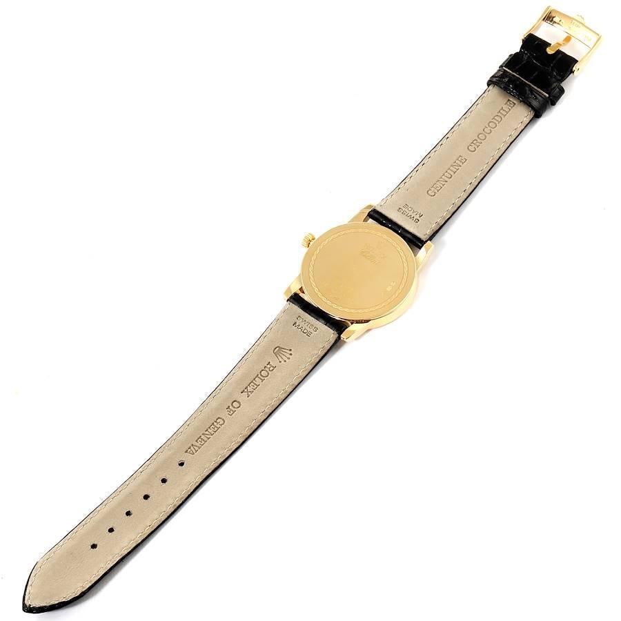 Rolex Cellini Classic 18k Yellow Gold Roman Dial Mens Watch 5116 Box Card For Sale 3