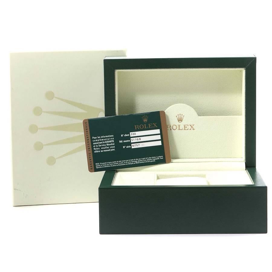 Rolex Cellini Classic 18k Yellow Gold Roman Dial Mens Watch 5116 Box Card For Sale 5