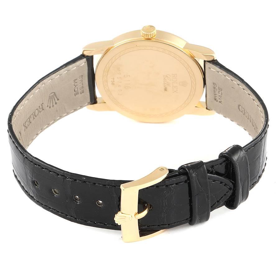 Rolex Cellini Classic 18k Yellow Gold Roman Dial Mens Watch 5116 Box Card For Sale 1