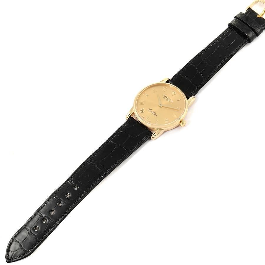 Rolex Cellini Classic 18k Yellow Gold Roman Dial Mens Watch 5116 Box Card For Sale 2