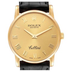 Rolex Cellini Classic 18k Yellow Gold Roman Dial Mens Watch 5116 Box Card
