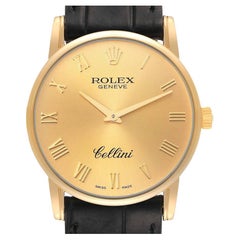 Rolex Cellini Classic 18K Yellow Gold Roman Dial Mens Watch 5116