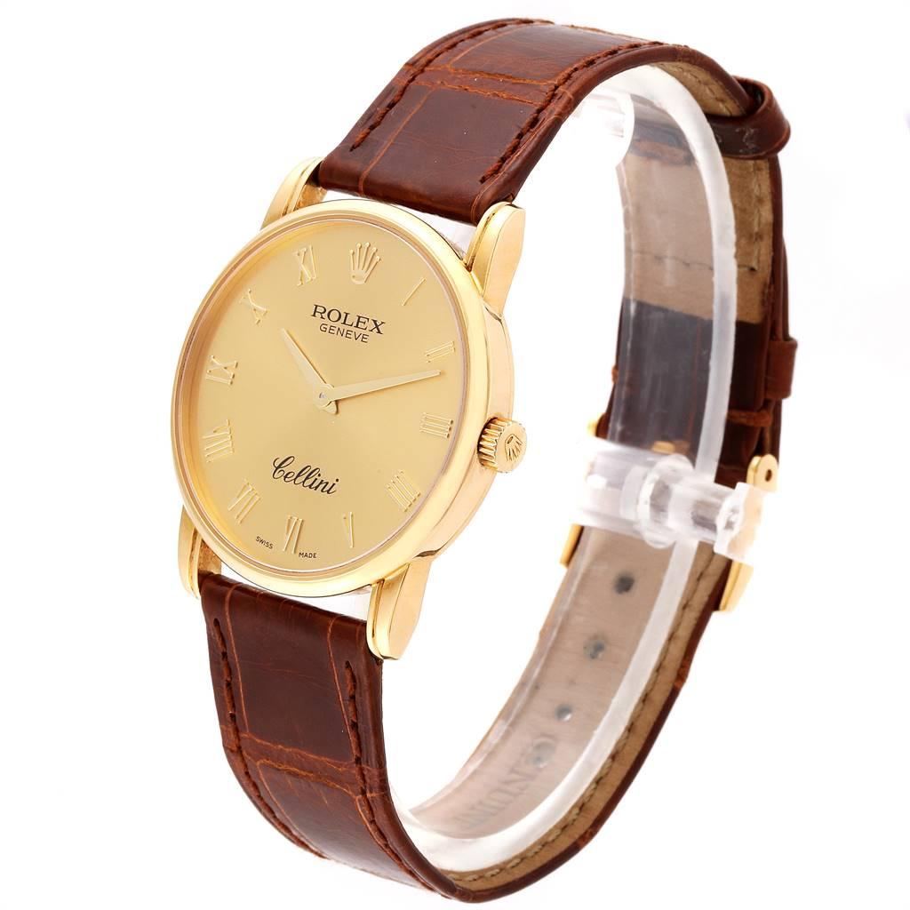 Men's Rolex Cellini Classic 18 Karat Yellow Gold Roman Dial Watch 5116 Box Papers