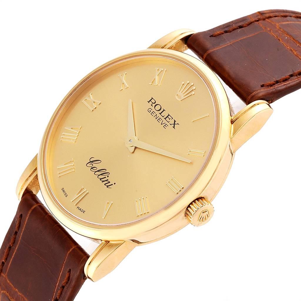 Rolex Cellini Classic 18 Karat Yellow Gold Roman Dial Watch 5116 Box Papers 1