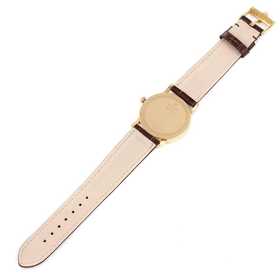 Rolex Cellini Classic 18K Yellow Gold Slate Roman Dial Watch 5115 3