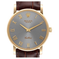 Rolex Cellini Classic 18K Yellow Gold Slate Roman Dial Watch 5115