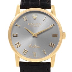 Rolex Cellini Classic 18 Karat Yellow Gold Slate Roman Dial Watch 5116