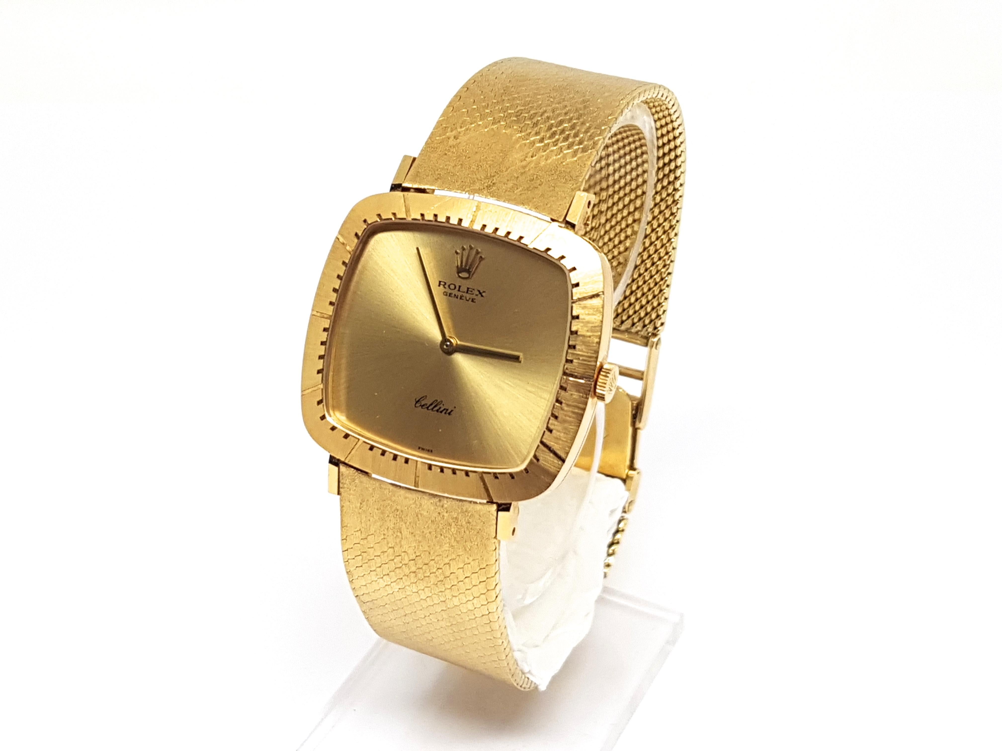 Women's or Men's Rolex Cellini Classic 1970-1979 Reference 4084 18 Karat Yellow Gold Men's Watch