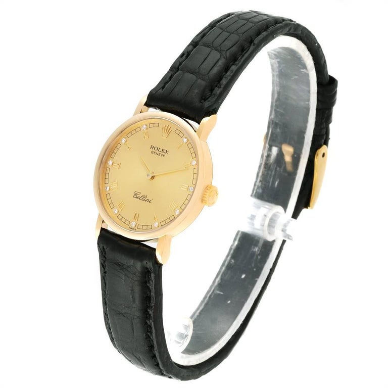 Rolex Cellini Classic Yellow Gold Diamond Ladies Watch 5109 For Sale at ...