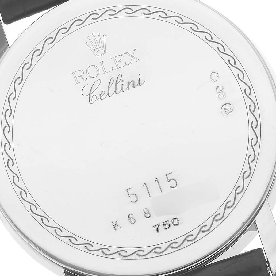 Men's Rolex Cellini Classic White Gold Black Dial Mens Watch 5115 For Sale