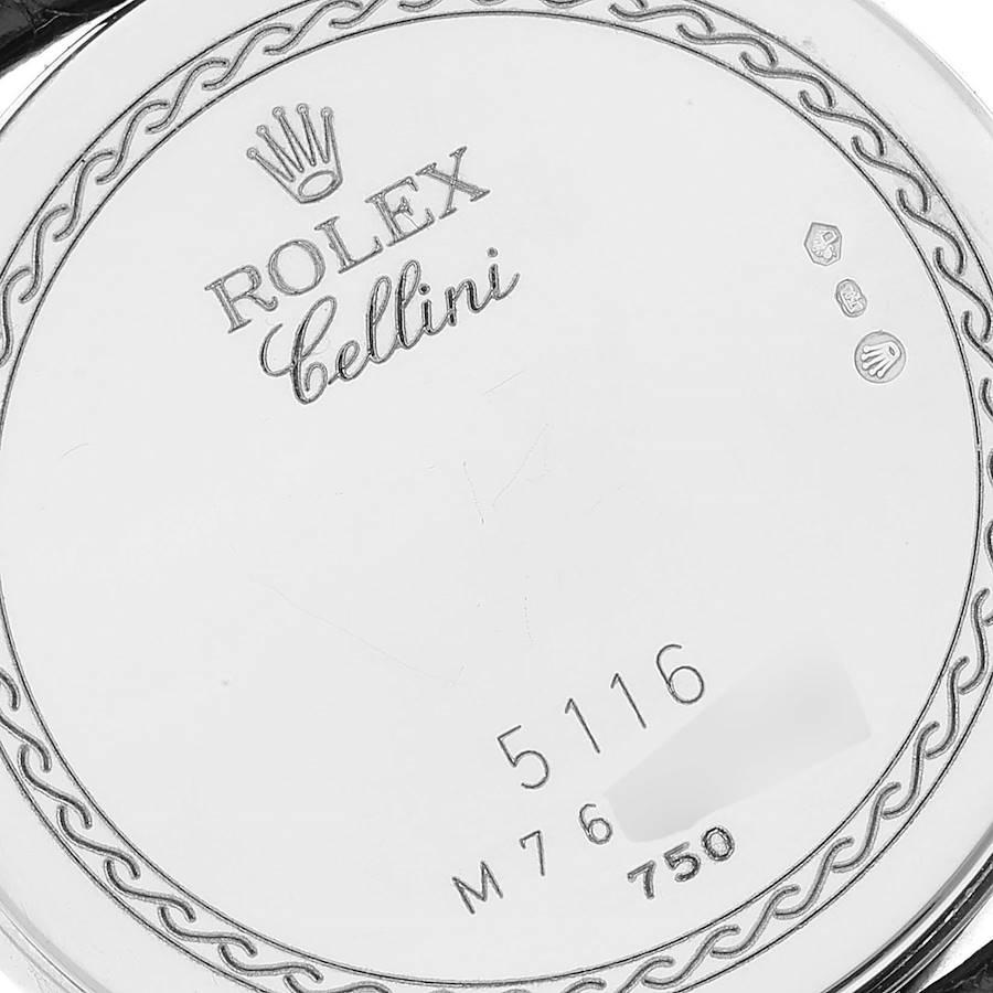 Rolex Cellini Classic Silver Dial White Gold Mens Watch 5116 In Excellent Condition In Atlanta, GA