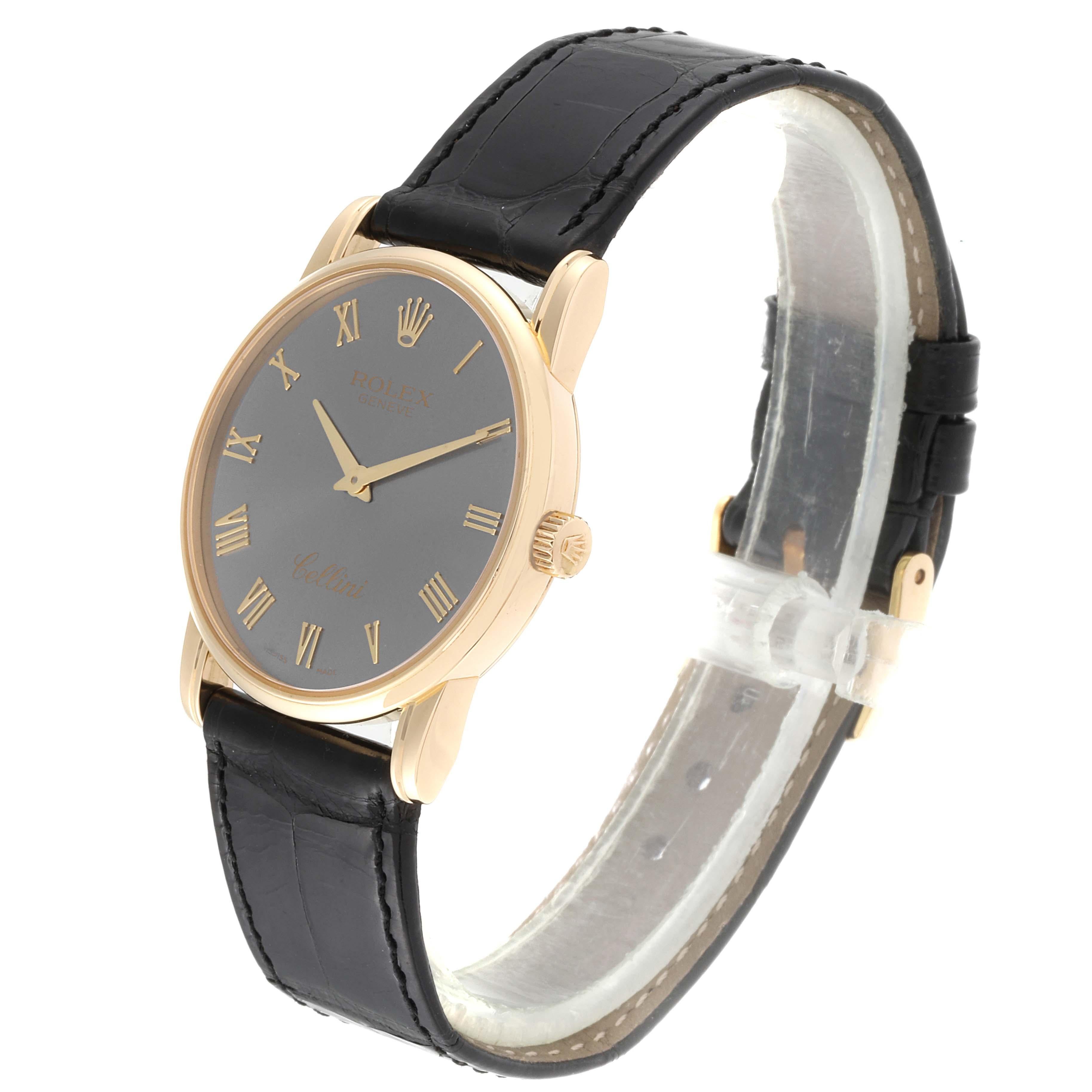 Rolex Cellini Classic Slate Dial 18 Karat Gold Men's Watch 5116 For Sale 1