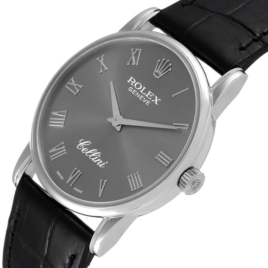Men's Rolex Cellini Classic Slate Dial 18k White Gold Mens Watch 5116 For Sale