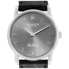 Rolex Cellini Classic Slate Dial White Gold Men's Watch 5116 Box Papers