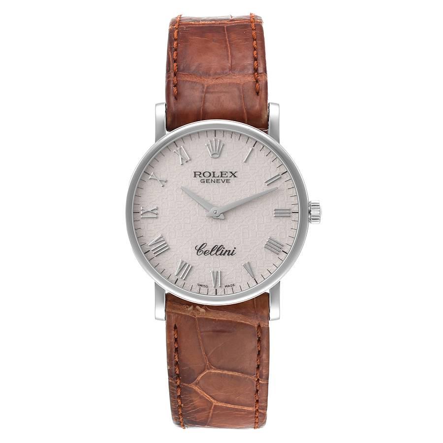 Rolex Cellini Classic White Gold Anniversary Dial Mens Watch 5115