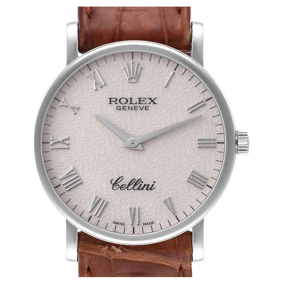 Rolex Cellini Classic White Gold Anniversary Dial Mens Watch 5115 Card