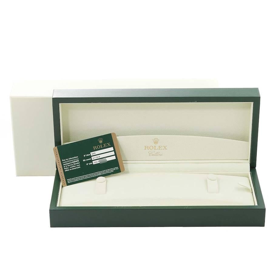 Rolex Cellini Klassische Weißgold-Herrenuhr 5115 mit verziertem Silber-Zifferblatt und Boxkarte im Angebot 9