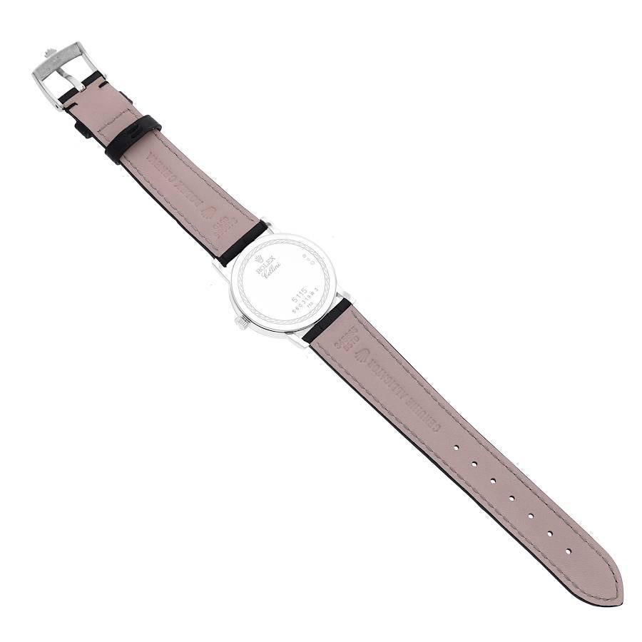 Rolex Cellini Klassische Weißgold-Herrenuhr 5115 mit verziertem Silber-Zifferblatt und Boxkarte im Angebot 6