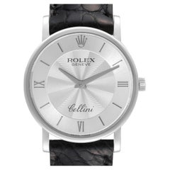 Rolex Cellini Classic White Gold Decorated Silver Dial Mens Watch 5115 Box Card