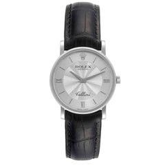 Rolex Cellini Classic White Gold Decorated Silver Dial Mens Watch 5115 Card