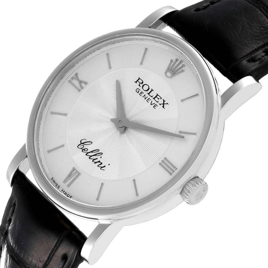 Men's Rolex Cellini Classic White Gold Decorated Silver Dial Mens Watch 5115 For Sale