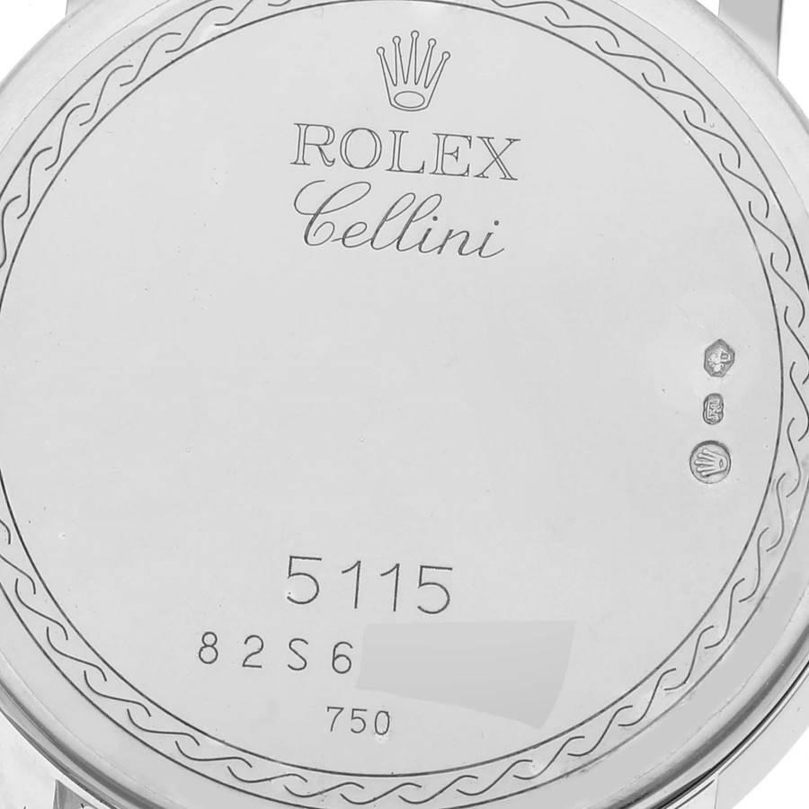 Rolex Cellini Classic White Gold Decorated Silver Dial Mens Watch 5115 For Sale 2
