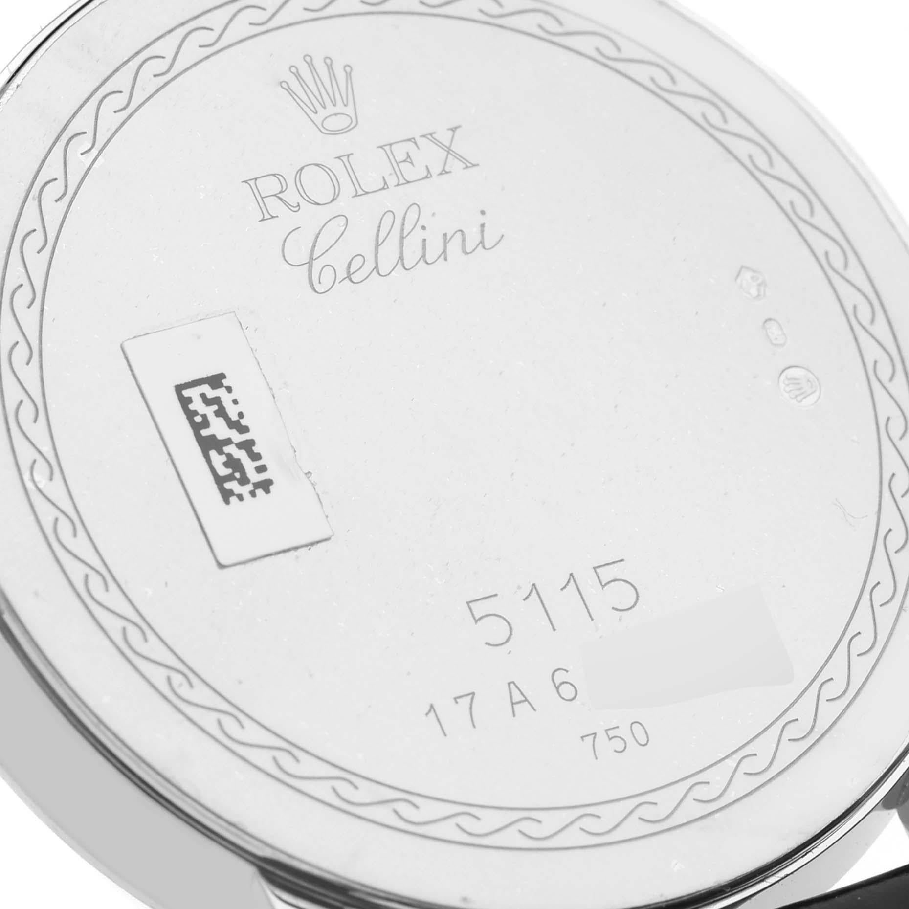 Rolex Cellini Classic White Gold Decorated Silver Dial Mens Watch 5115 Unworn For Sale 4