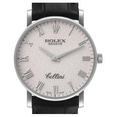 Rolex Cellini Classic White Gold Ivory Anniversary Dial Mens Watch 5115 Card