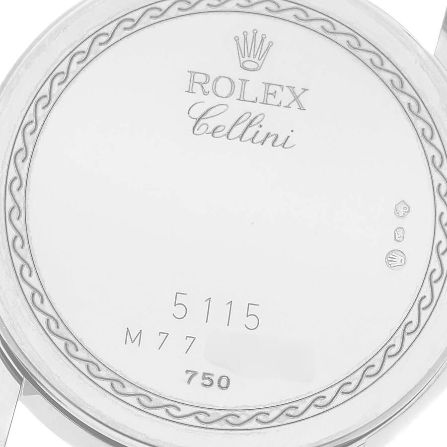 Rolex Cellini Classic White Gold Ivory Anniversary Dial Mens Watch 5115 In Excellent Condition In Atlanta, GA