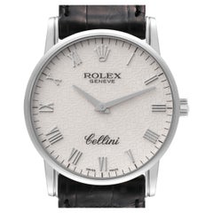 Rolex Cellini Classic White Gold Ivory Anniversary Dial Mens Watch 5116 Card