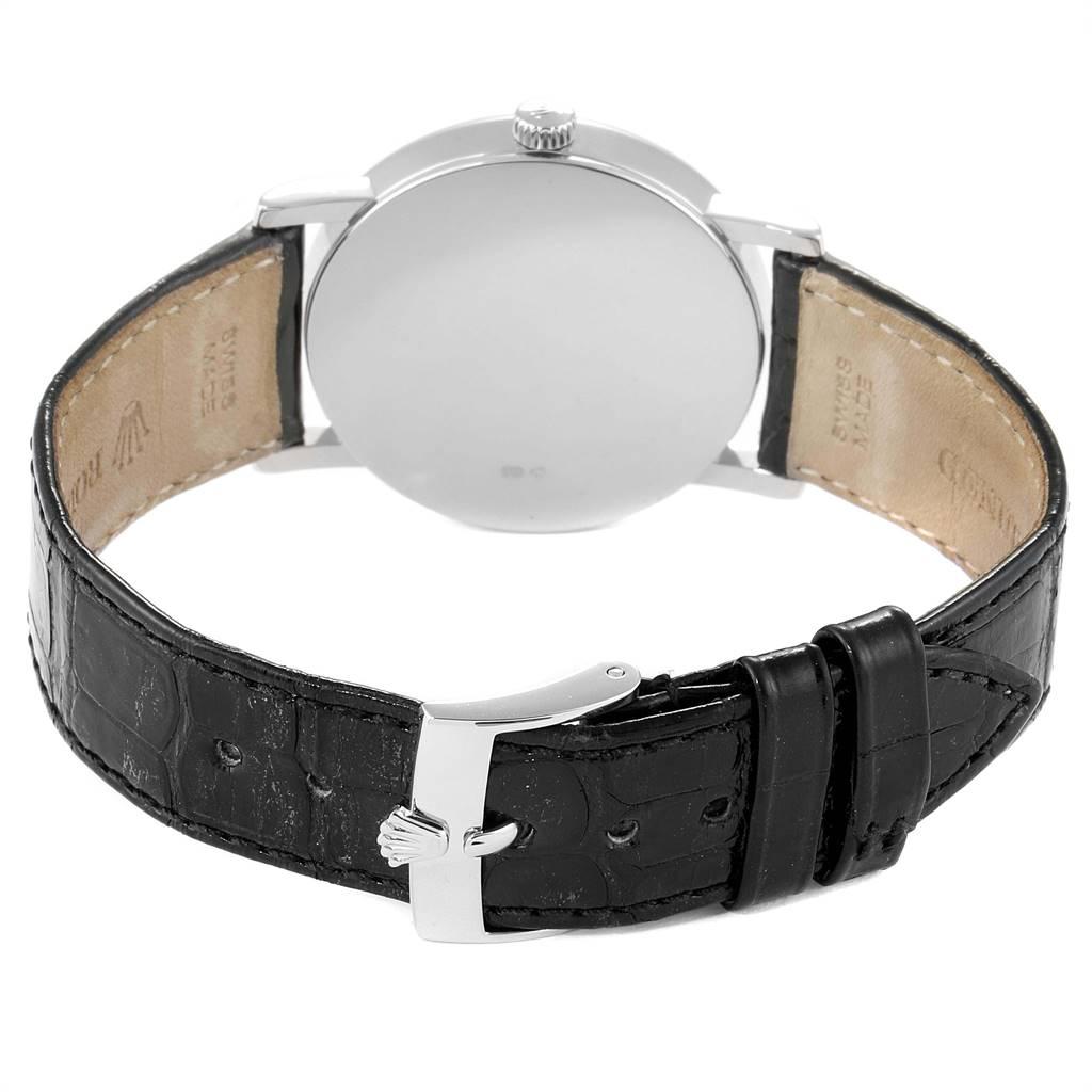 Rolex Cellini Classic White Gold MOP Dial Black Strap Men's Watch, 5115 For Sale 4