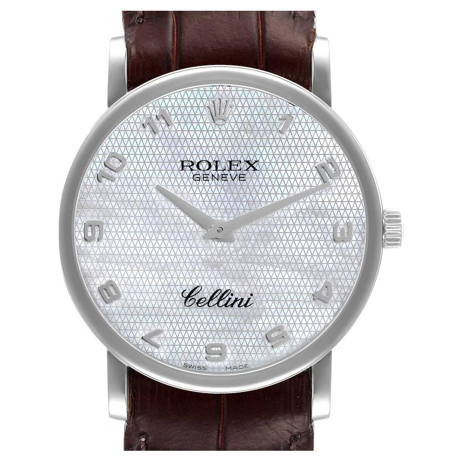 Rolex Cellini Classic White Gold MOP Dial Mens Watch 5115