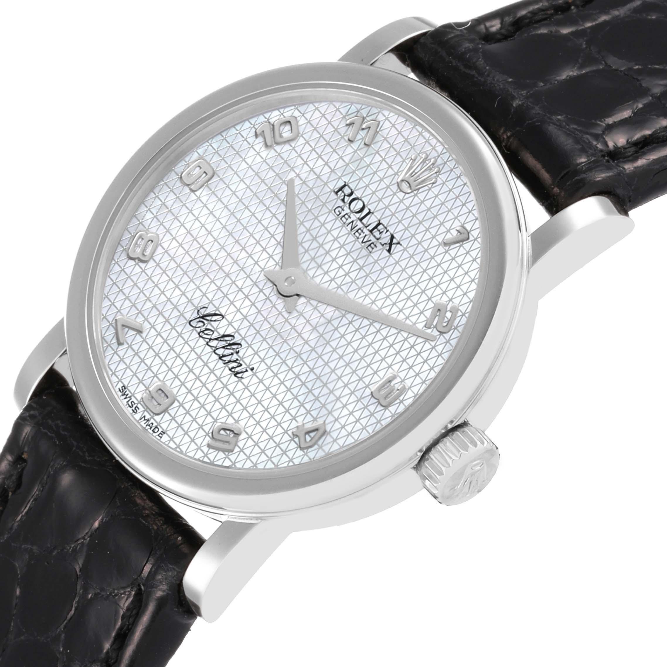 Rolex Cellini Classic White Gold Mother Of Pearl Dial Ladies Watch 6110 Unworn 1